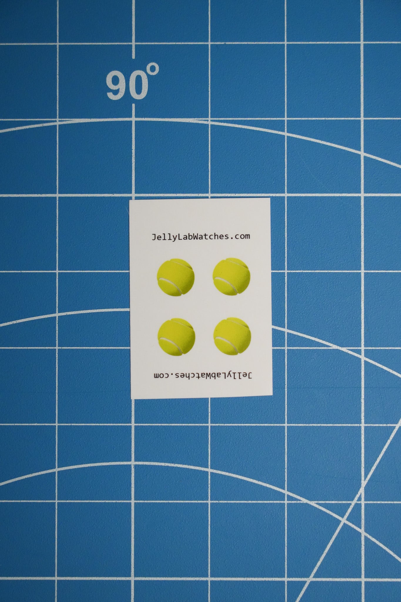 JellyLab custom tennis ball watch dial decals for Casio mod, set of 4