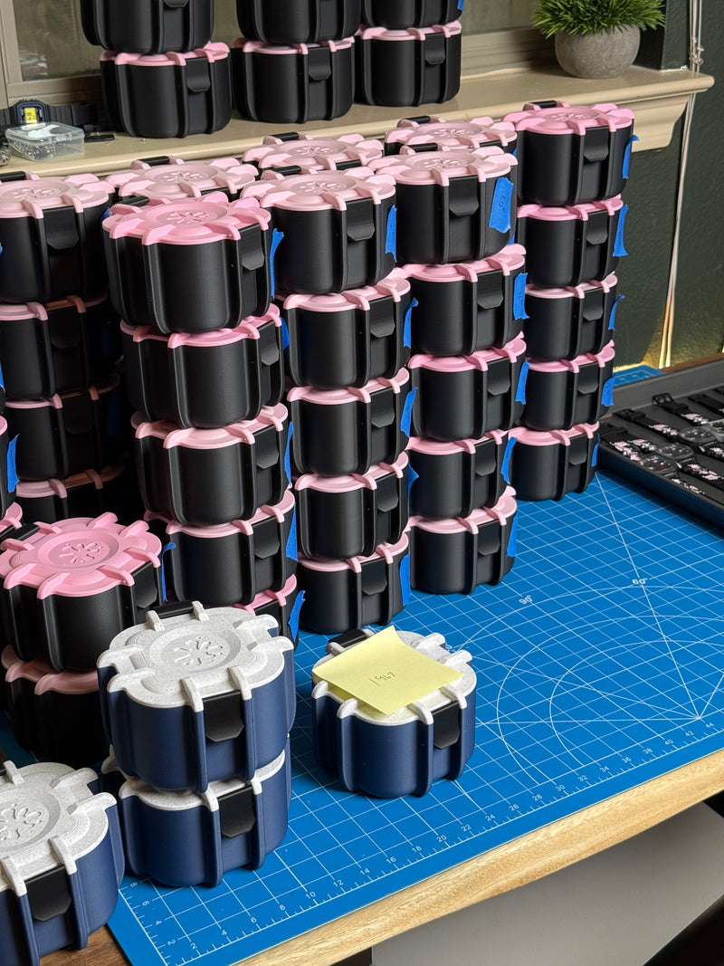 Finished JellyLab boxes in a row