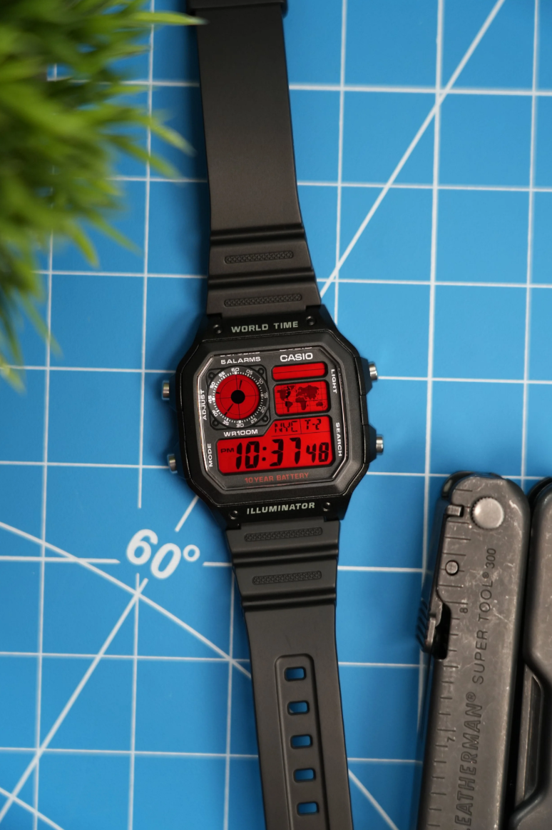 Casio Red Rectangular